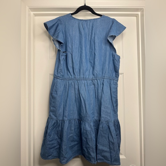 NWT GAP Blue Ruffle Mini Dress - Picture 5 of 6